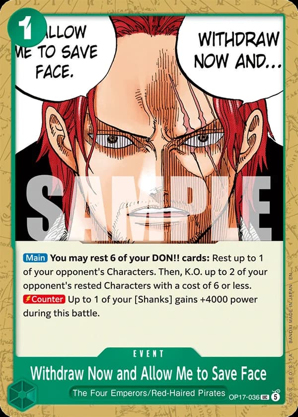 Withdraw Now and Allow Me to Save Face